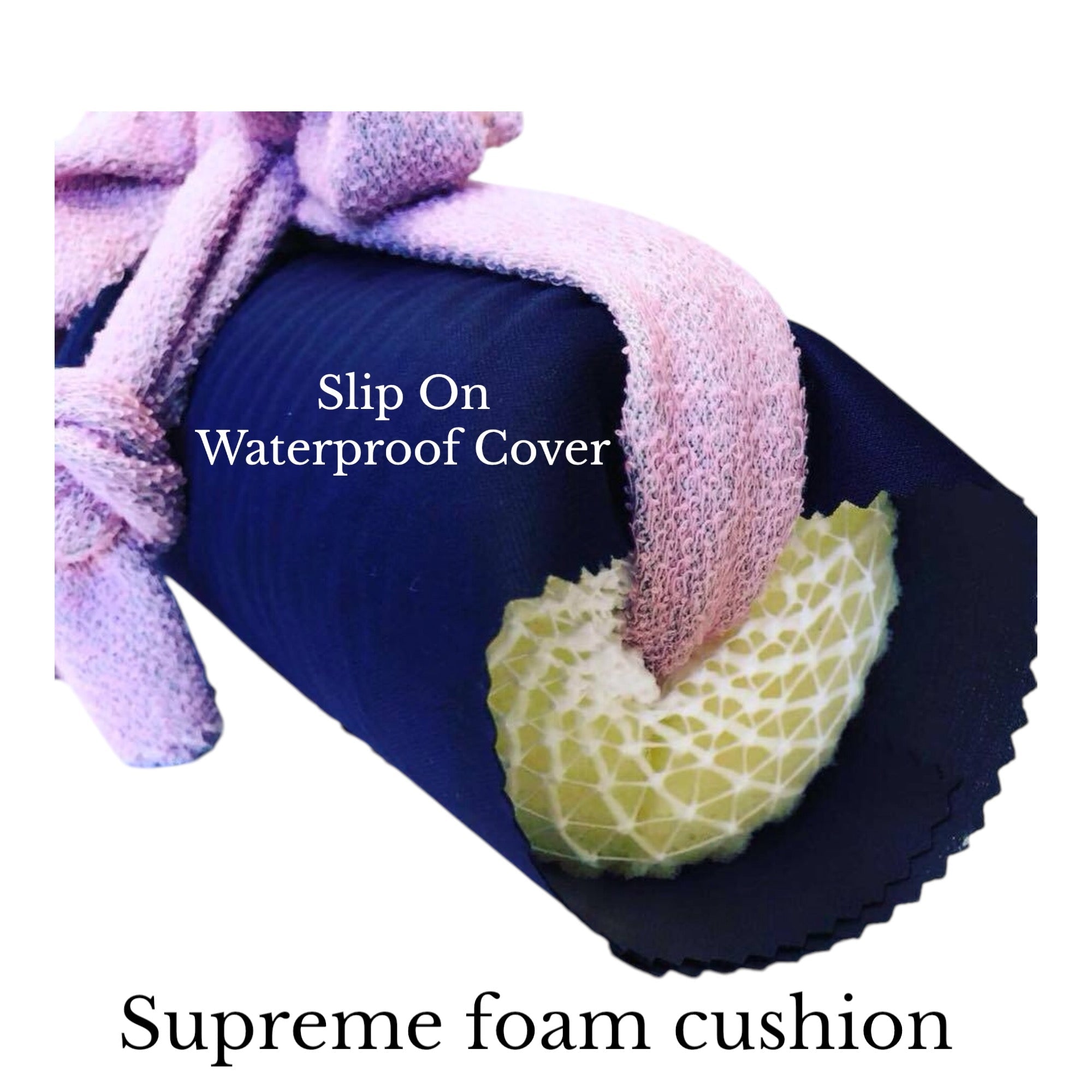 Basin Bliss neck support cushion resting on a salon sink and home bathroom, providing comfortable neck relief during hair washing.